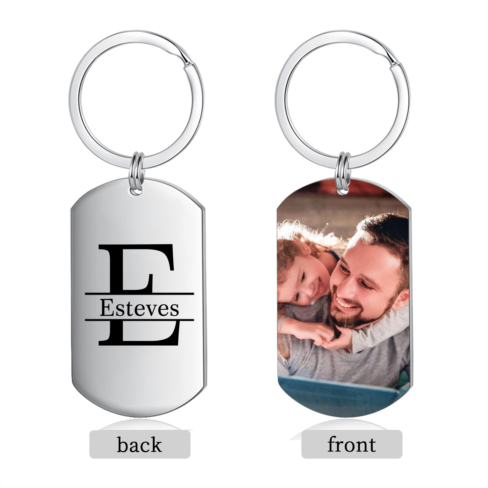 Porte-clés Personnalisé avec Photo Lettre et Prénom Porte-Clés Personnaliables Pour Homme | Jessemade