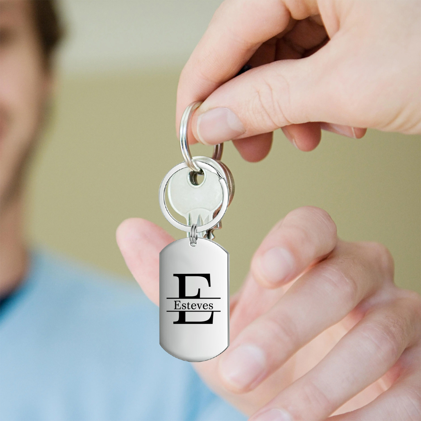Porte-clés Personnalisé avec Photo Lettre et Prénom Porte-Clés Personnaliables Pour Homme | Jessemade