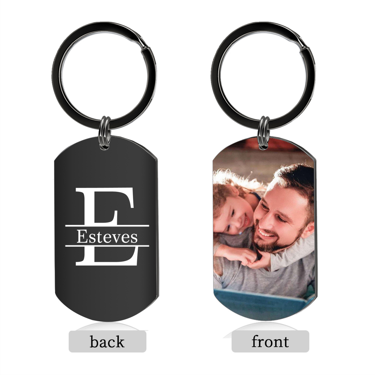 Porte-clés Personnalisé avec Photo Lettre et Prénom Porte-Clés Personnaliables Pour Homme | Jessemade