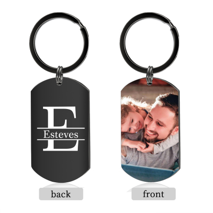 Porte-clés Personnalisé avec Photo Lettre et Prénom Porte-Clés Personnaliables Pour Homme | Jessemade
