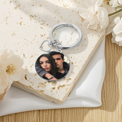 Porte-Clés Personnalisé Avec Photo Pendentif en forme de cœur | Jessemade