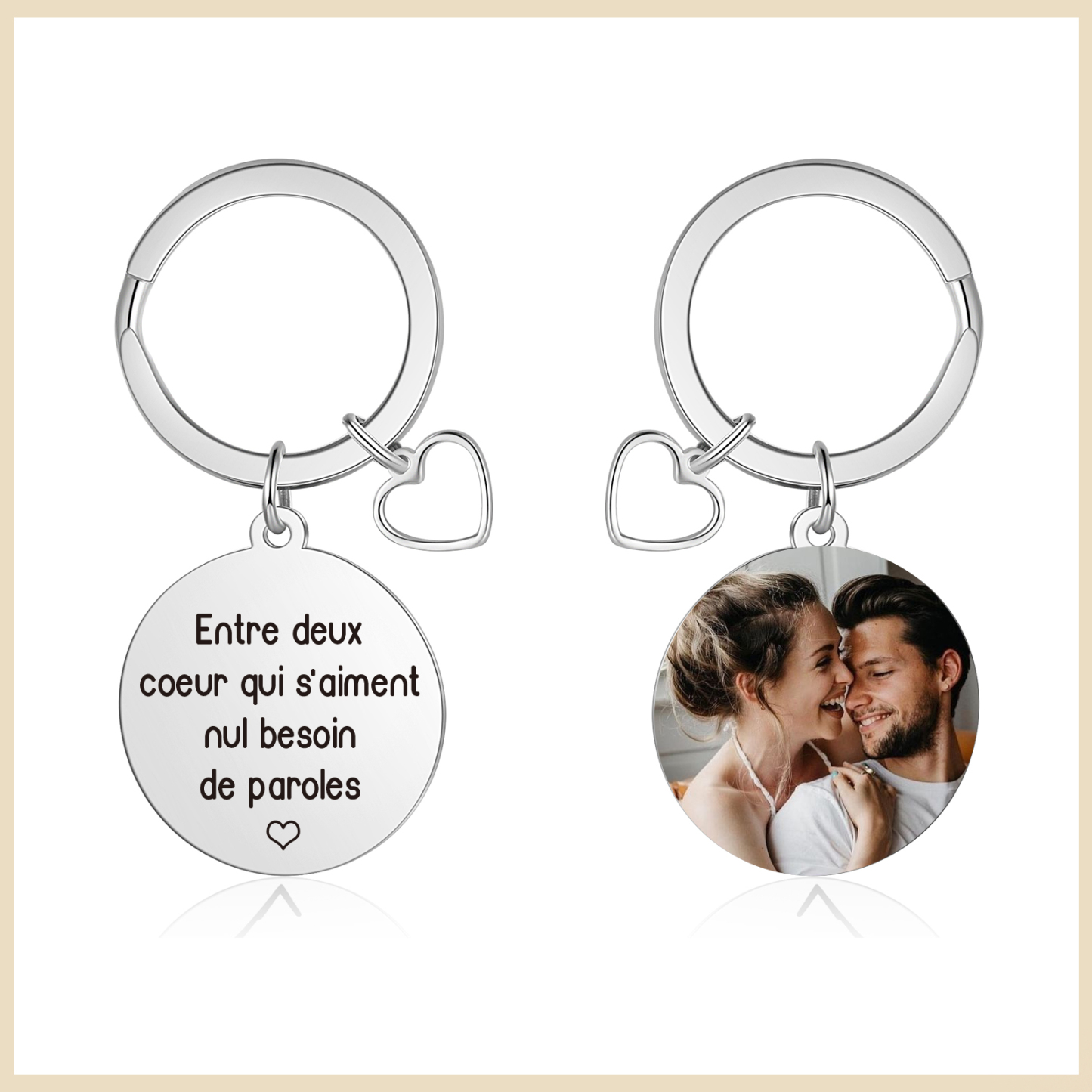 Porte-clés personnalisé avec photo et citation gravée – Cadeau sentimental et pratique pour toutes les occasions | Jessemade