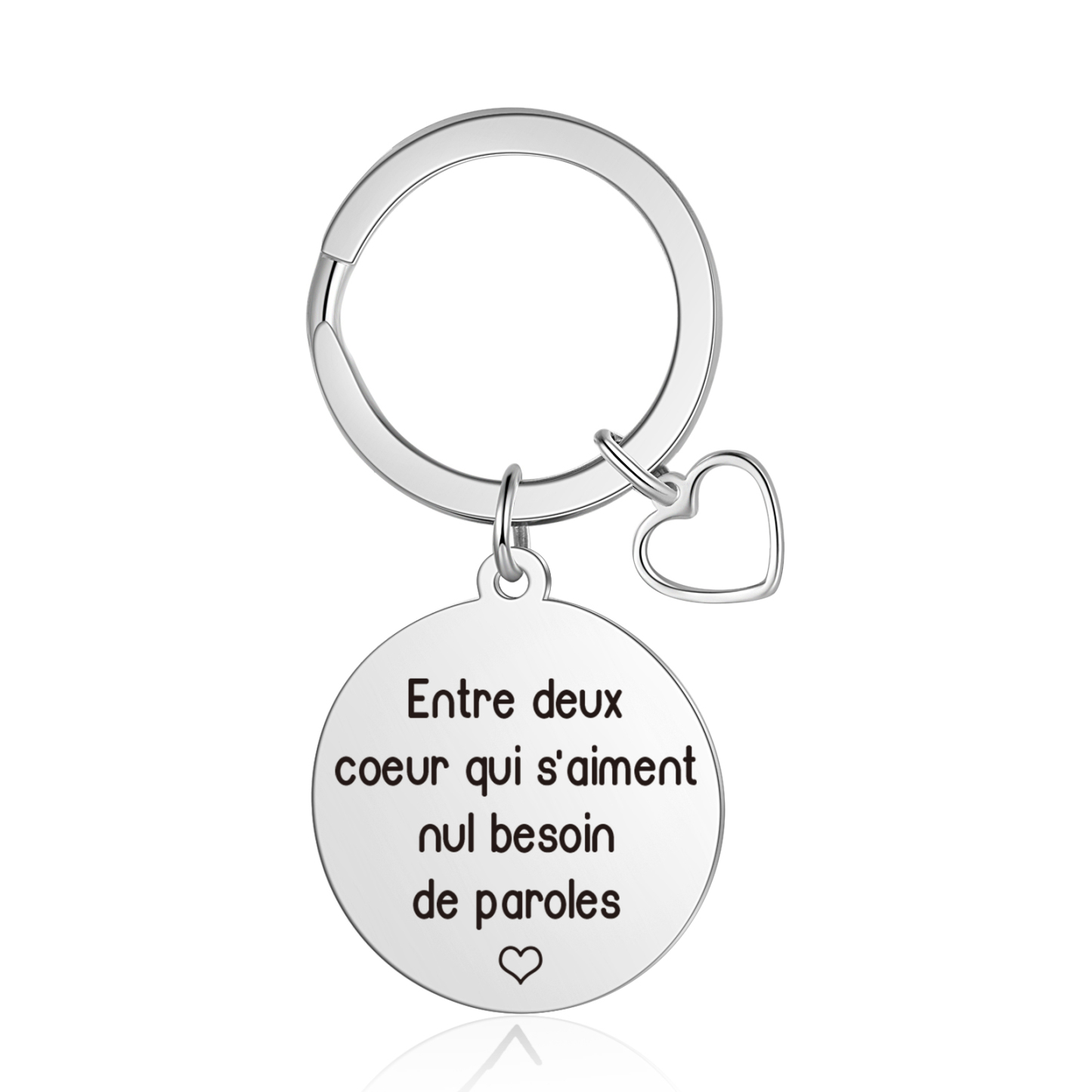 Porte-Clés Personnalisé Avec Photo et Citation gravée Pendentif en forme de cœur Cadeau pour Couple | Jessemade