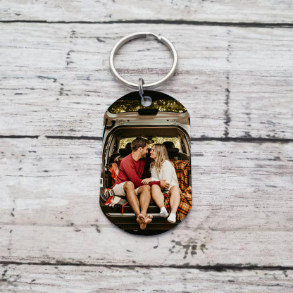 Porte-Clés Personnalisés avec 1 Photo et 2 Prénoms Porte-Clés Personnalisés Pour Couple | Jessemade