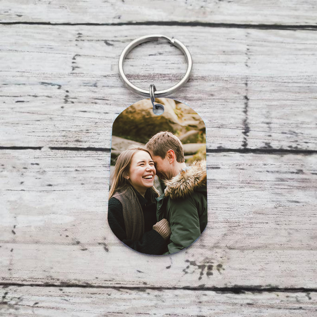 Porte-Clés Personnalisés avec Photo Date et Prénoms Porte-Clés Personnalisés Pour Couple | Jessemade