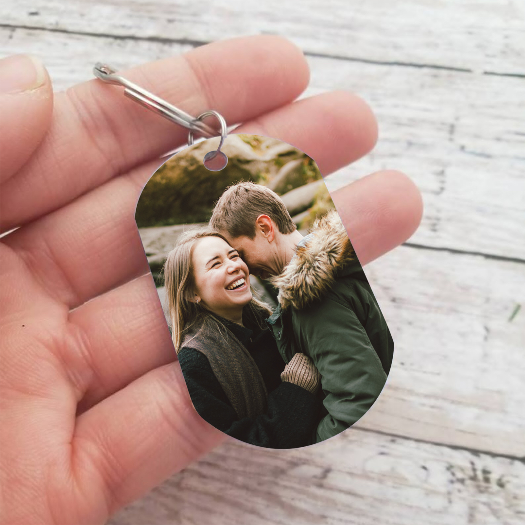 Porte-Clés Personnalisés avec Photo Date et Prénoms Porte-Clés Personnalisés Pour Couple | Jessemade