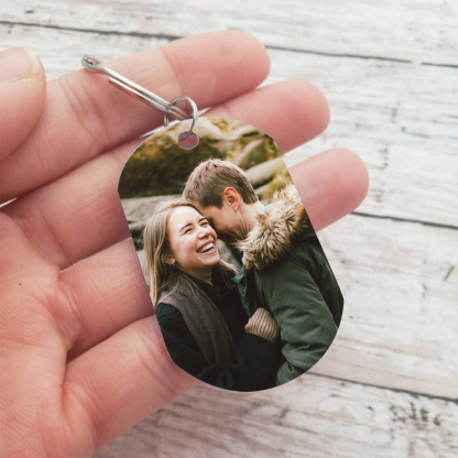 Porte-Clés Personnalisés avec Photo Date et Prénoms Porte-Clés Personnalisés Pour Couple | Jessemade