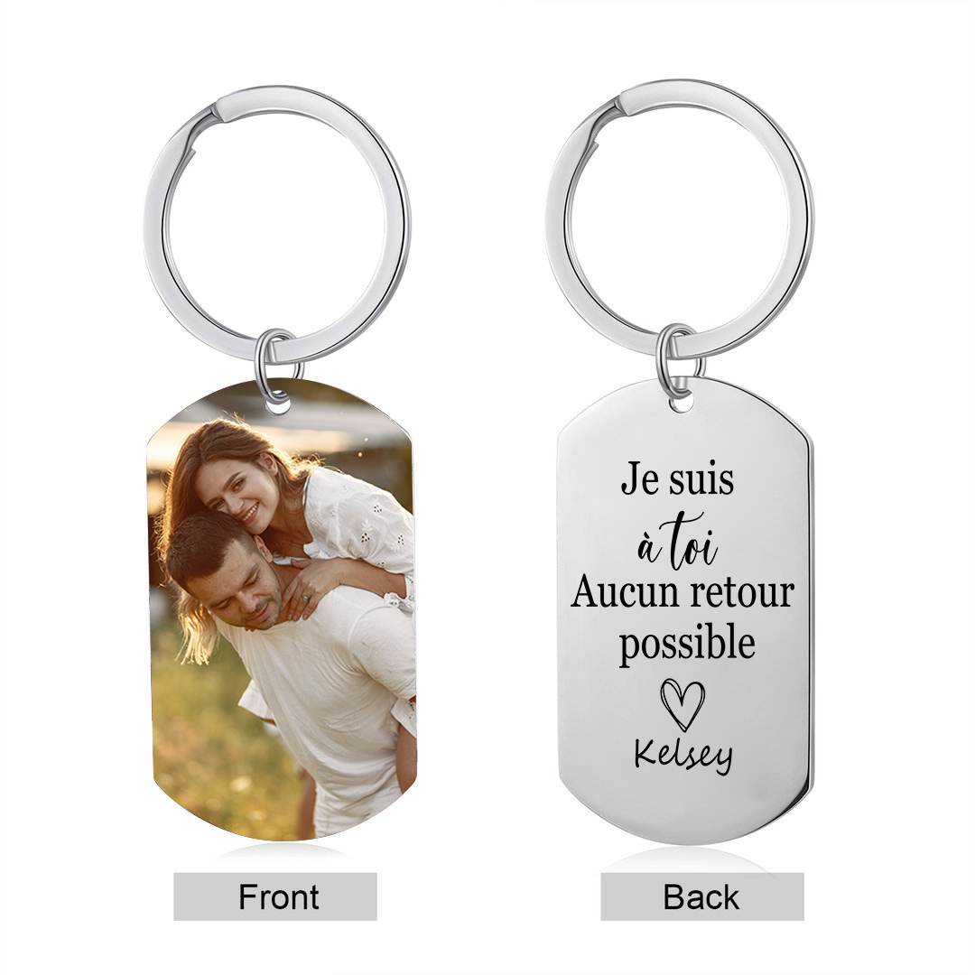 Porte-Clés Personnalisés avec Photo et Prénom Porte-Clés Personnaliables Pour Couple | Jessemade