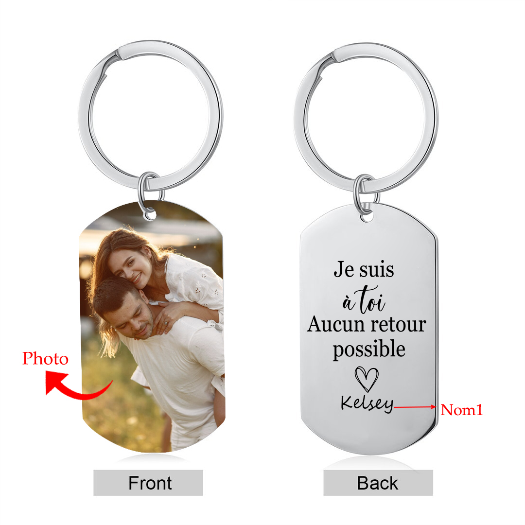 Porte-Clés Personnalisés avec Photo et Prénom Porte-Clés Personnaliables Pour Couple | Jessemade