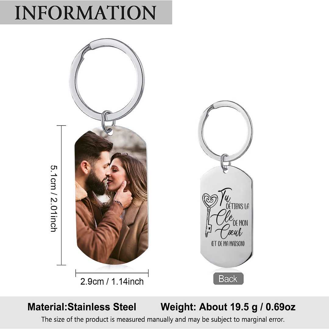 Porte-Clés Personnalisés avec Photo Porte-Clés Personnaliables Pour Couple | Jessemade
