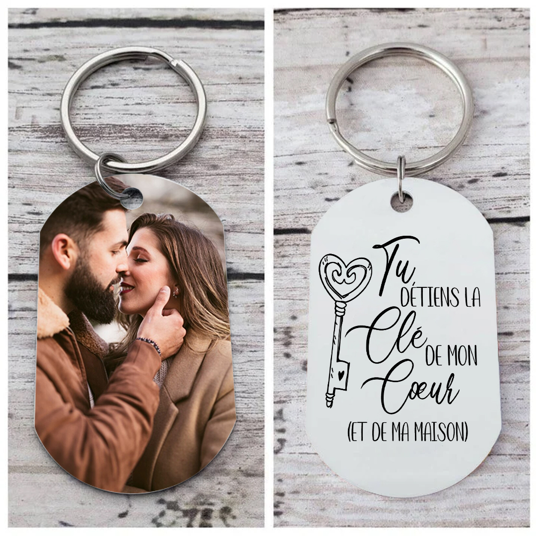 Porte-clés Personnalisé avec Photo et Gravure – Cadeau Émotionnel et Pratique | Jessemade