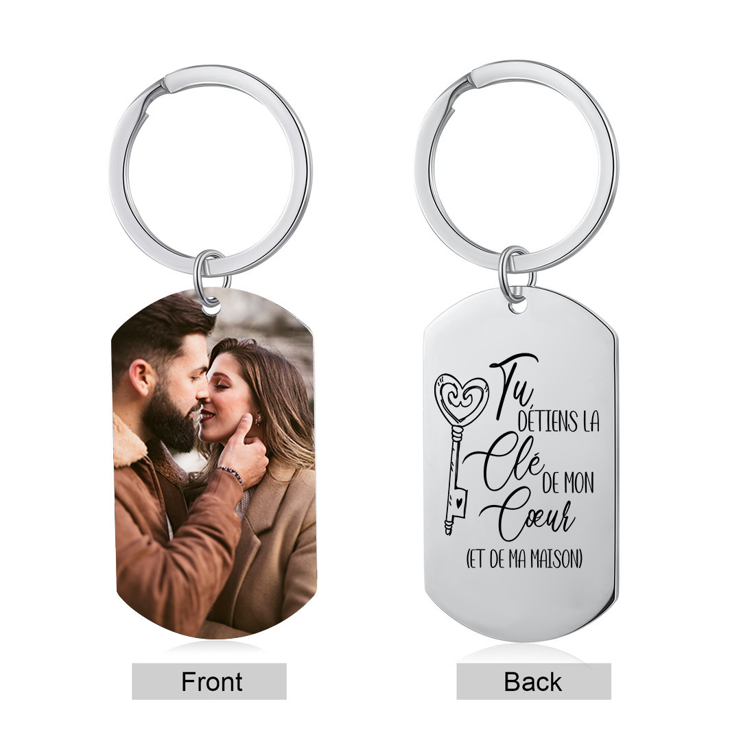 Porte-Clés Personnalisés avec Photo Porte-Clés Personnaliables Pour Couple | Jessemade