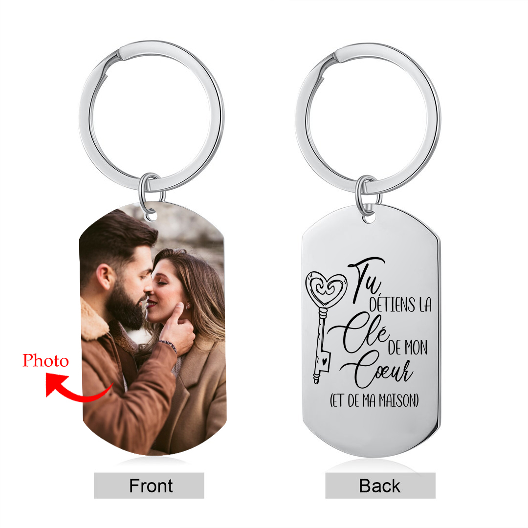 Porte-Clés Personnalisés avec Photo Porte-Clés Personnaliables Pour Couple | Jessemade