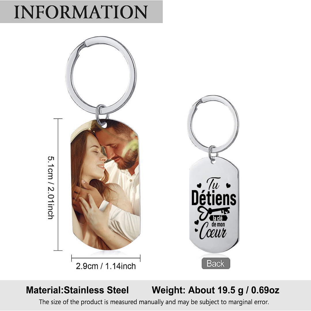 Porte-Clés Photo Personnalisé Porte-Clés Personnaliables Pour Couple | Jessemade