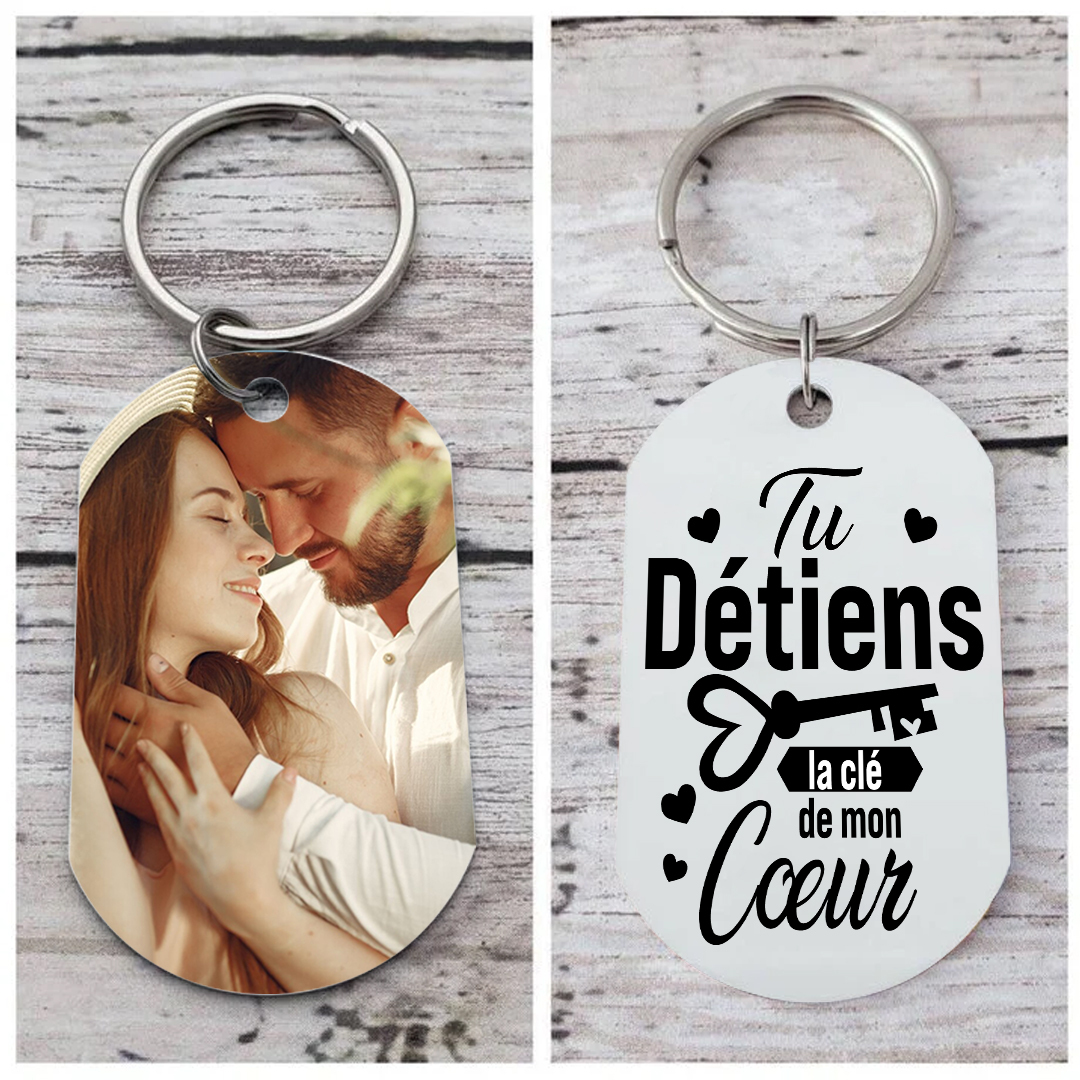 Porte-clés Personnalisé avec Photo et Gravure – Cadeau Unique et Émotionnel | Jessemade