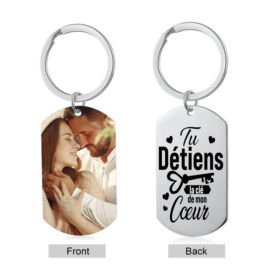 Porte-Clés Photo Personnalisé Porte-Clés Personnaliables Pour Couple | Jessemade