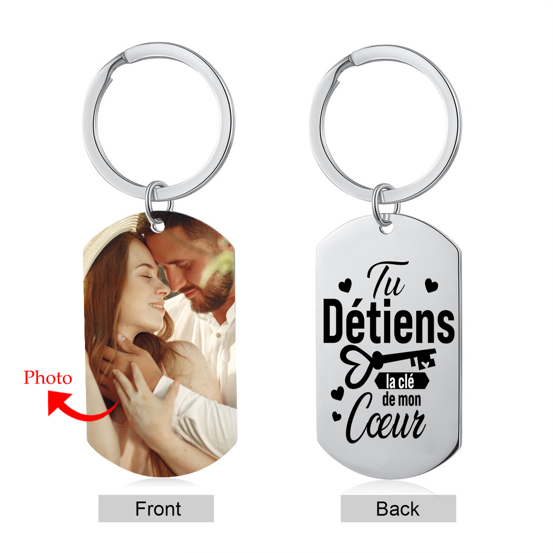 Porte-Clés Photo Personnalisé Porte-Clés Personnaliables Pour Couple | Jessemade