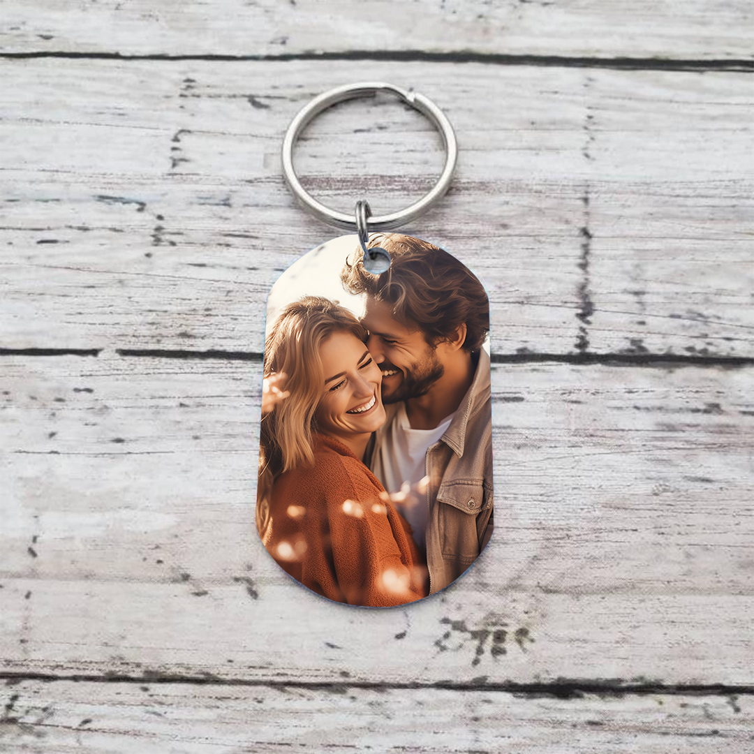 Porte-clés Personnalisé avec Photo et Texte Porte-Clés Personnaliables Pour Couple | Jessemade