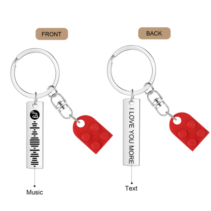2 PCS Porte-clés en acier inoxydable Personnalisés avec Texte et Spotify Code Porte-Clés Personnaliables Pour Couple | Jessemade