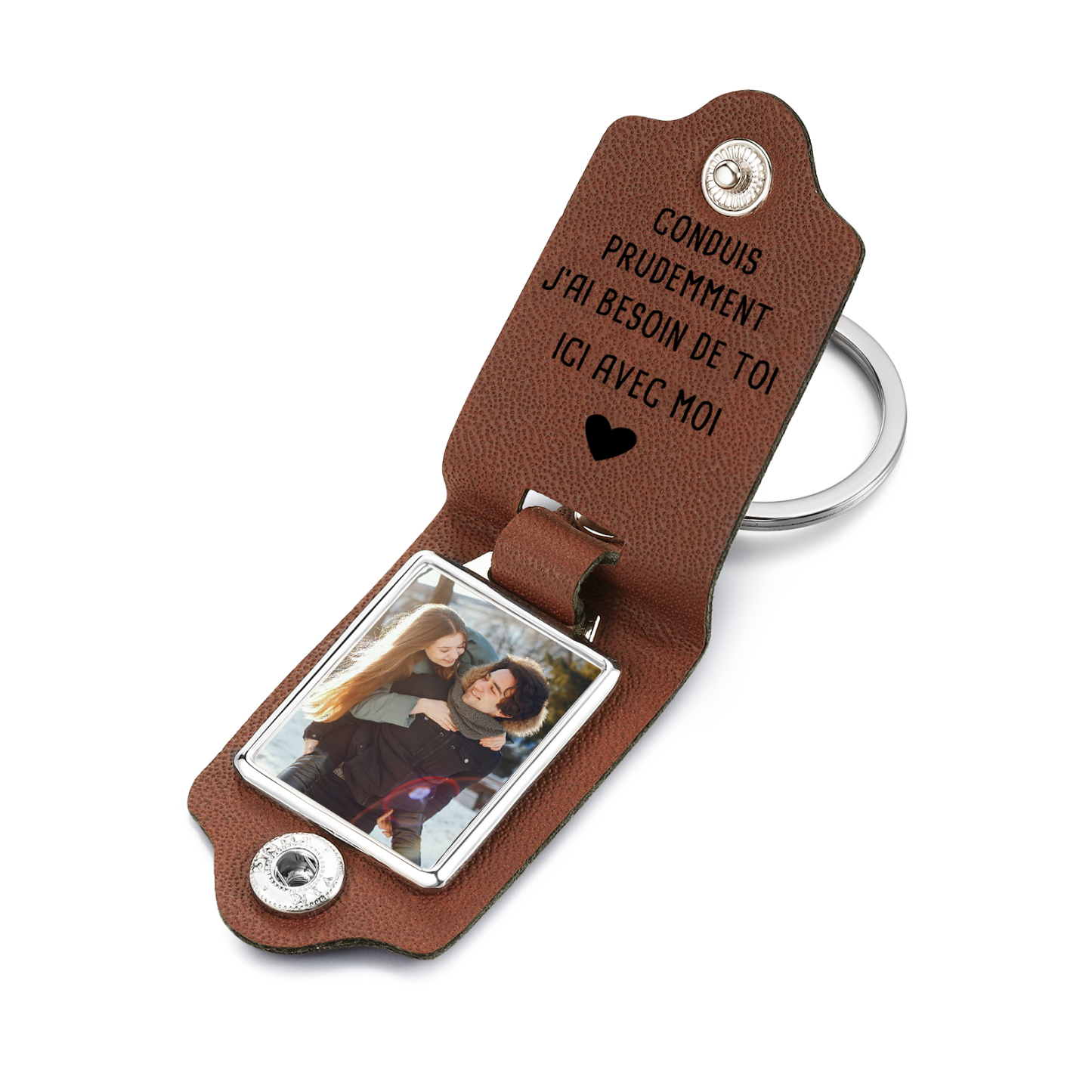 Porte-Clés en cuir Personnalisés avec Photo Prénoms et Années Porte-Clés Personnaliables Pour Homme | Jessemade