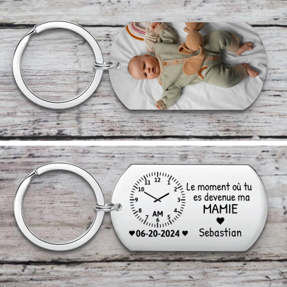  Porte-clés Personnalisés avec Prénom Date et Photo Porte-Clés Personnaliables Pour Mamie | Jessemade