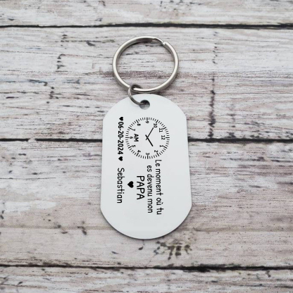 Porte-clés Personnalisé avec Date Prénom et Photo Porte-Clés Personnaliables Pour Papa | Jessemade
