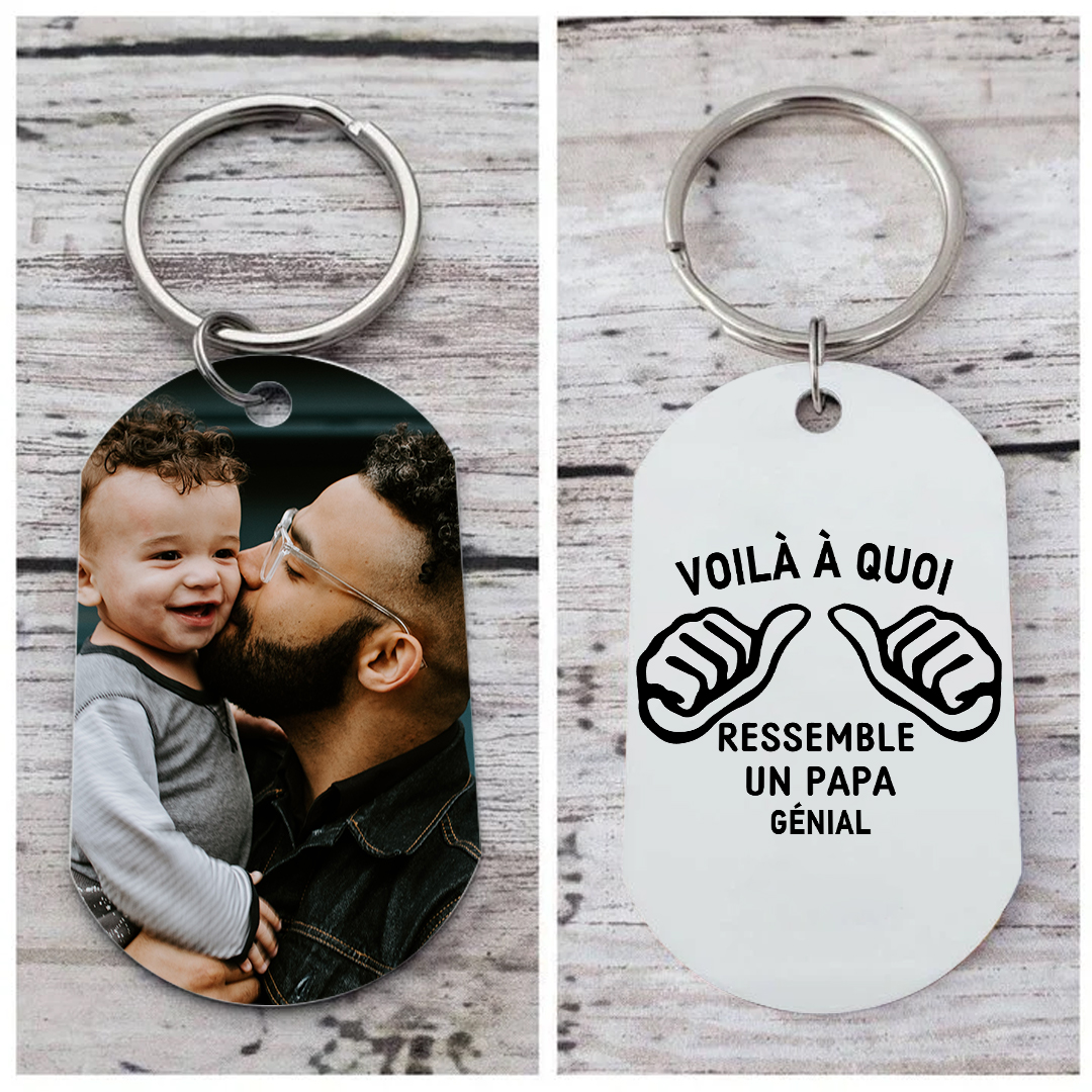À Votre Papa - Porte-clés en Acier Inoxydable Personnalisé avec Photo Porte-Clés Personnaliables Pour Votre Père | Jessemade