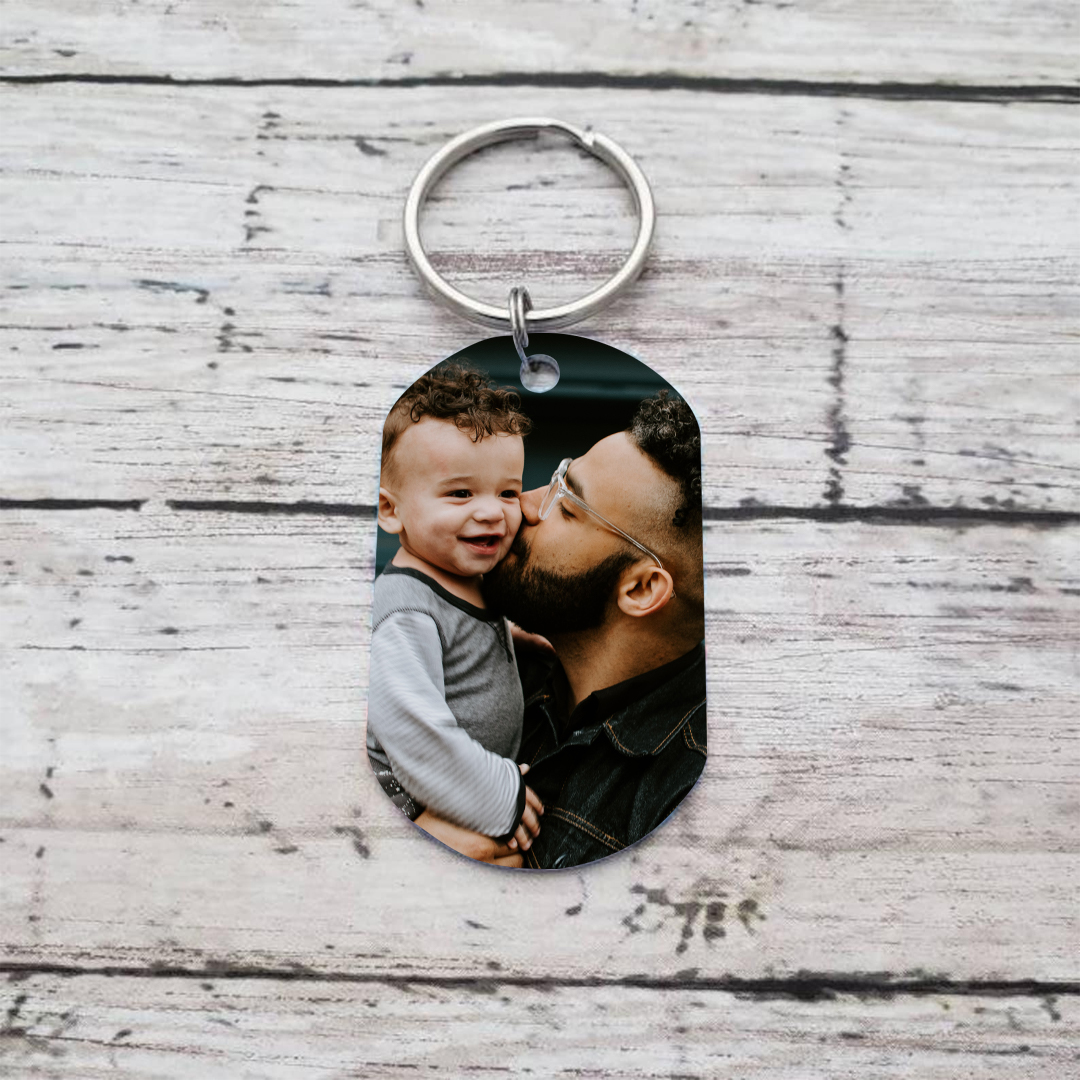 À Votre Papa - Porte-clés en Acier Inoxydable Personnalisé avec Photo Porte-Clés Personnaliables Pour Votre Père | Jessemade