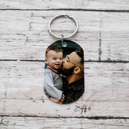 À Votre Papa - Porte-clés en Acier Inoxydable Personnalisé avec Photo Porte-Clés Personnaliables Pour Votre Père | Jessemade