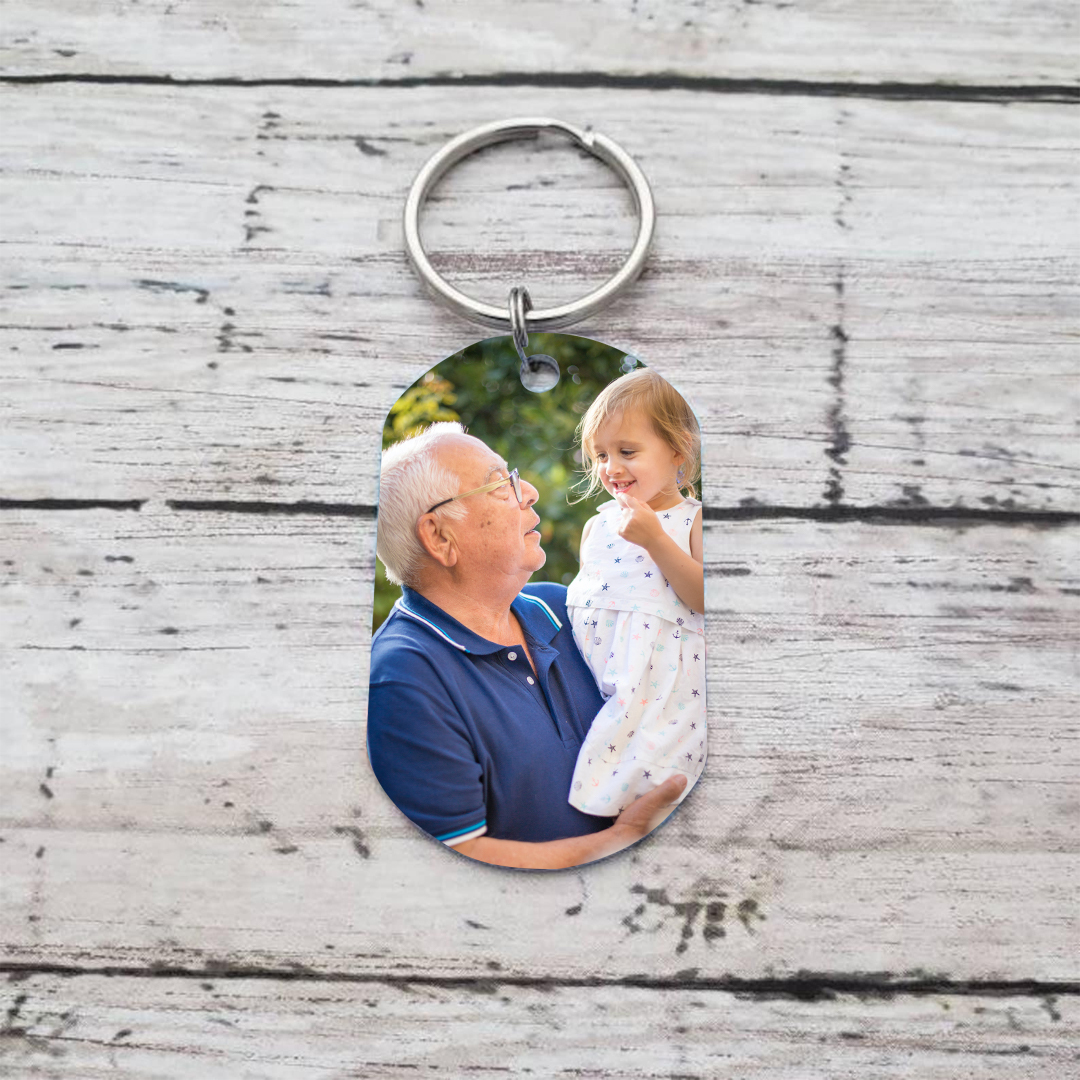 À Votre Papi - Porte-clés en Acier Inoxydable Personnalisé avec Photo Porte-Clés Personnaliables Pour Grand-Père | Jessemade