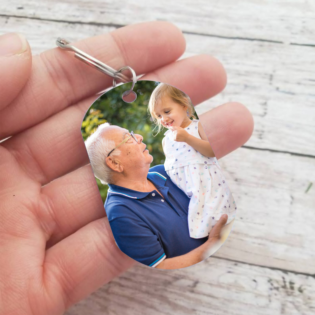 À Votre Papi - Porte-clés en Acier Inoxydable Personnalisé avec Photo Porte-Clés Personnaliables Pour Grand-Père | Jessemade