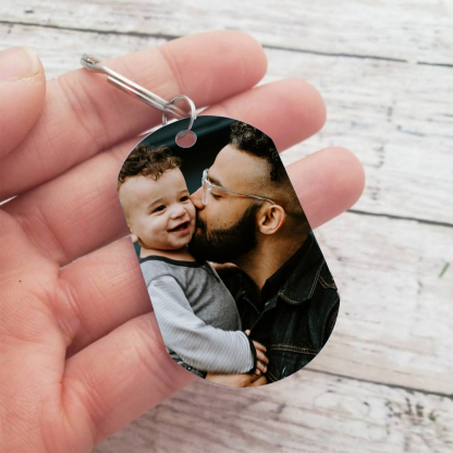 Mon Super Papa - Porte-clés Photo Personnalisée Porte-Clés Personnaliables Pour Père | Jessemade