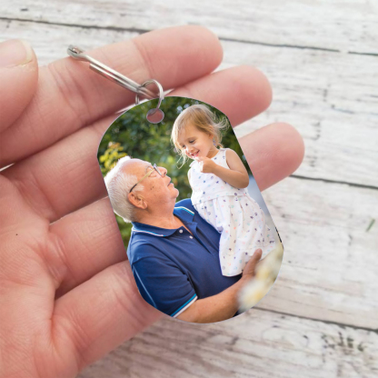 Mon Super Papi - Porte-clés Photo Personnalisée Porte-Clés Personnaliables Pour Grand-Père | Jessemade
