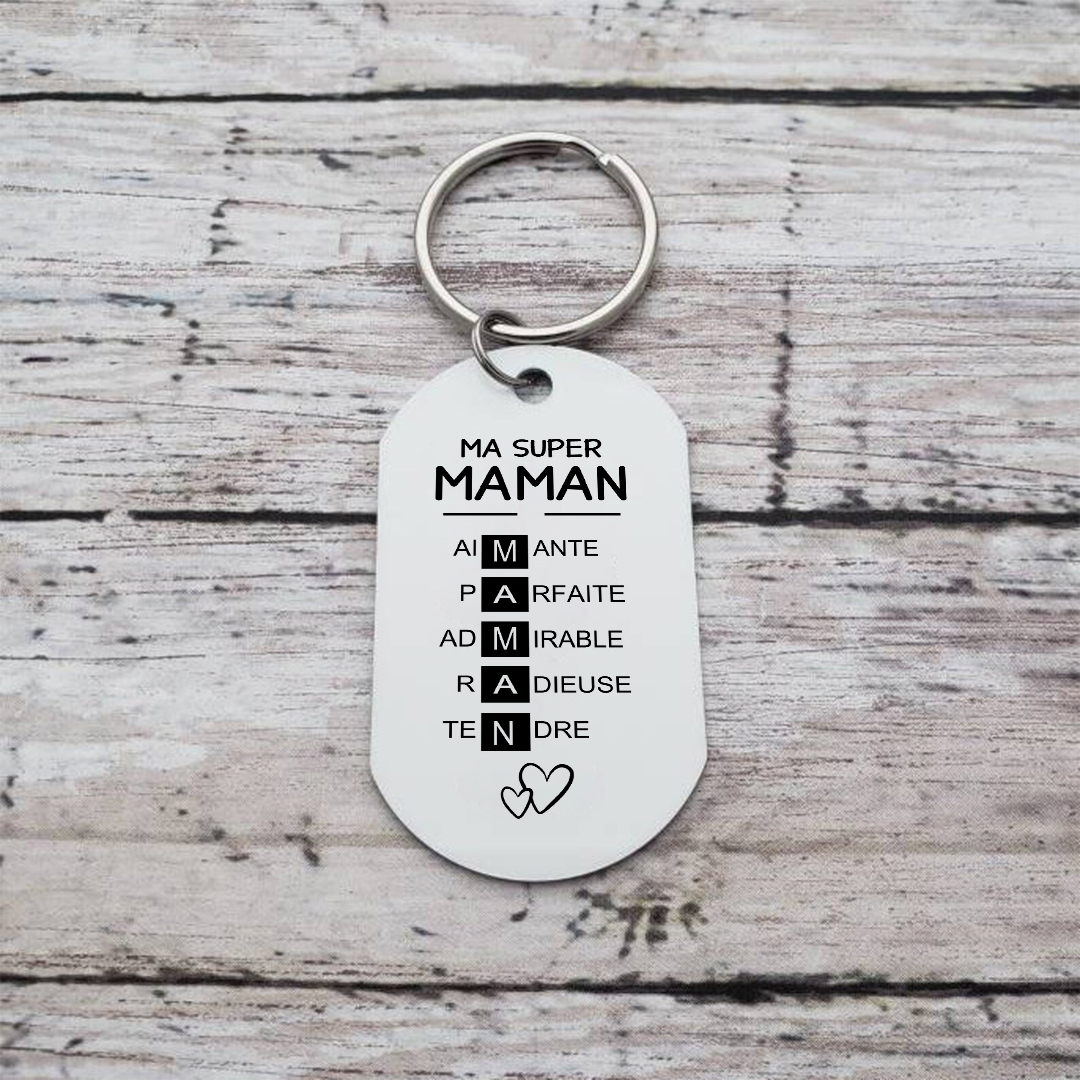 Mon Super Maman - Porte-clés Personnalisés avec Photo Porte-Clés Personnaliables Pour Mère | Jessemade
