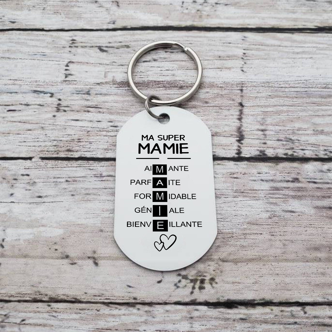 Mon Super Mamie - Porte-clés Personnalisés avec Photo Porte-Clés Personnaliables Pour Grand-Mère | Jessemade