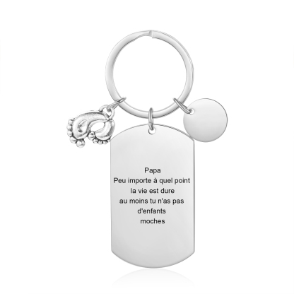 À mon Papa - Porte-clés Photo Personnalisée avec Prénom Porte-Clés Personnaliables Pour Papa | Jessemade