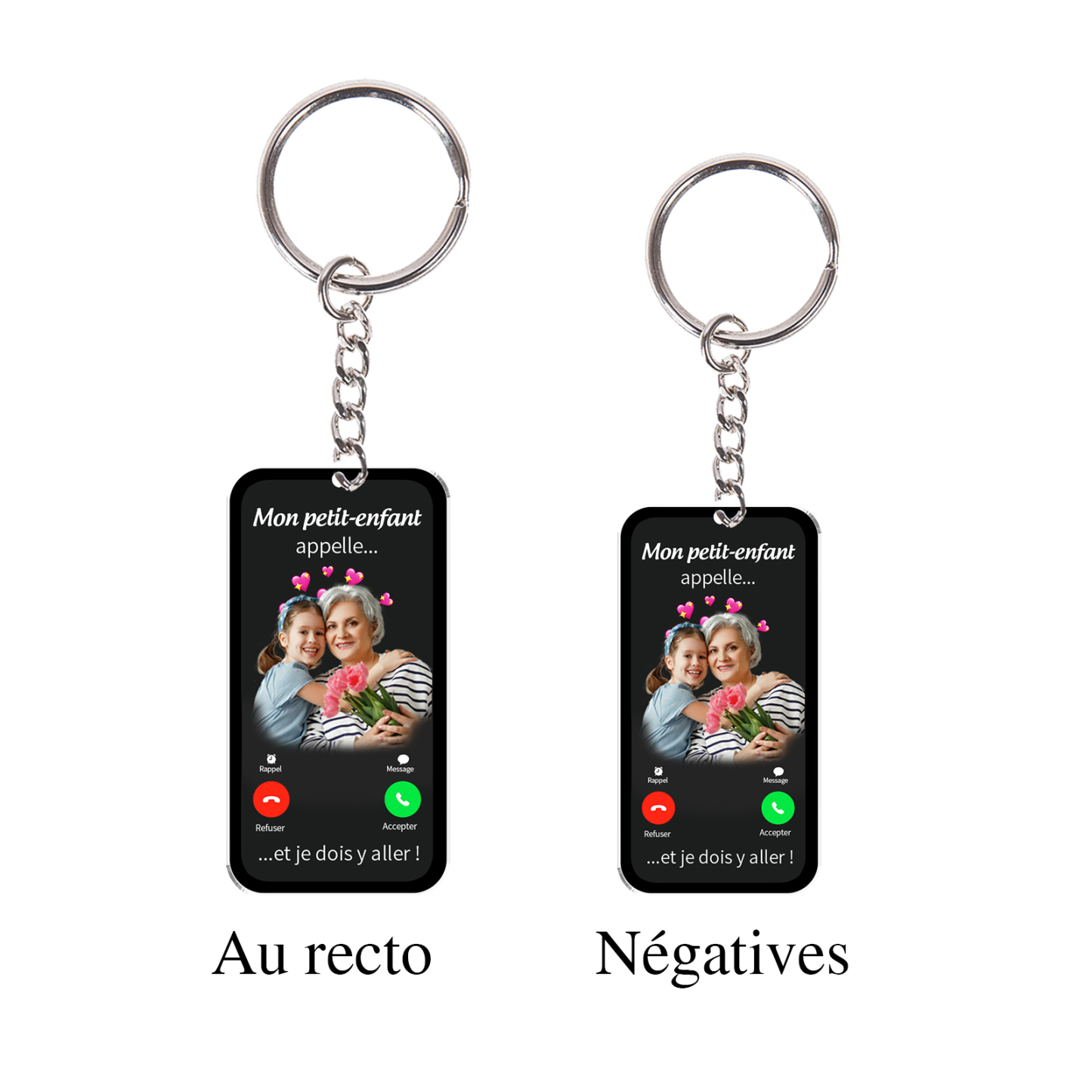 À Mamie/Papi - Porte-clés Personnalisé avec Photo et Texte Porte-Clés Personnaliables Pour Grand-Parents | Jessemade