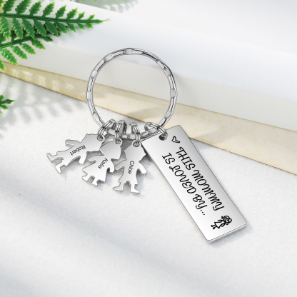 À Maman - Porte-clés Texte Personnalisé avec 3 Prénoms et Breloques Enfant Porte-Clés Personnaliables Pour Maman | Jessemade