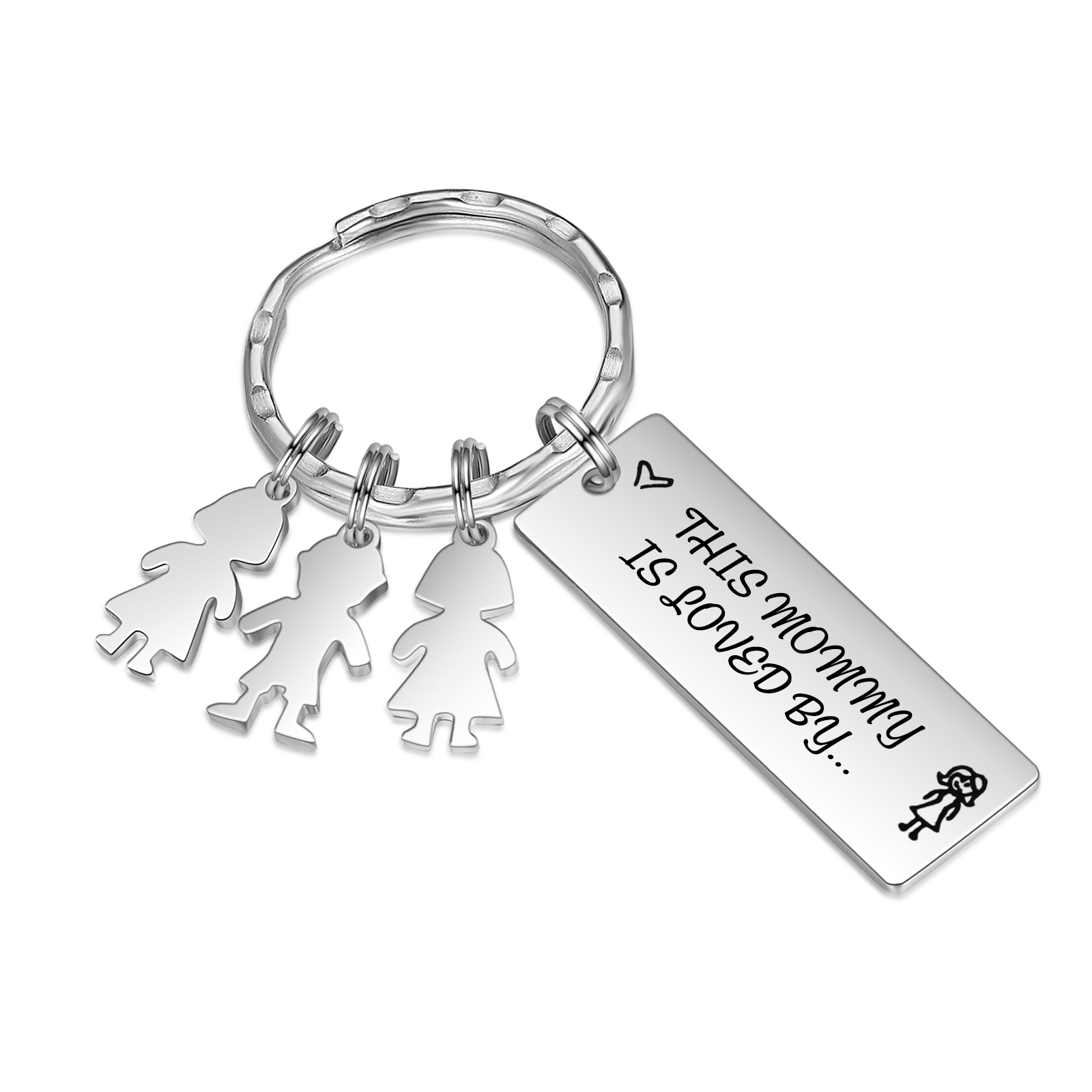 À Maman - Porte-clés Texte Personnalisé avec 3 Prénoms et Breloques Enfant Porte-Clés Personnaliables Pour Maman | Jessemade