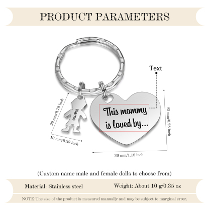 À Maman - Porte-clés 1 Prénom et Breloque Enfant Personnalisé avec Texte Gravé sur Pendentif Coeur Cadeau Personnaliable Pour Maman | Jessemade