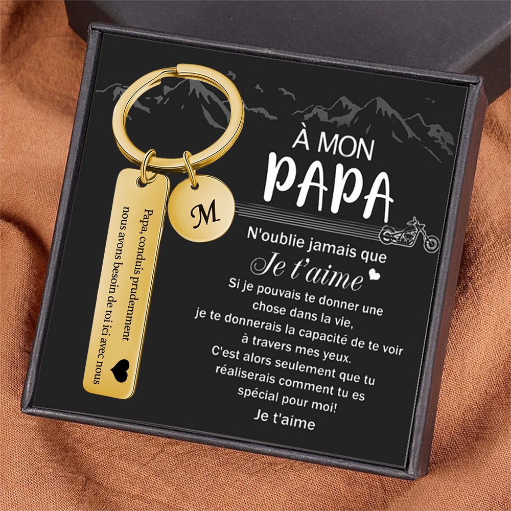 Porte-clés personnalisé pour papa – Gravure émotive en acier inoxydable | Jessemade