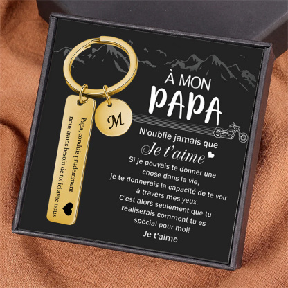 Porte-clés personnalisé pour papa – Gravure émotive en acier inoxydable | Jessemade