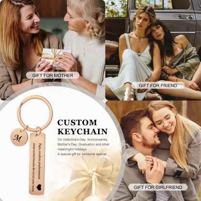 À mon Papa - Porte-clés en acier inoxydable Personnalisé Avec Initiale Porte-Clés 'conduis prudemment' Pour Papa | Jessemade