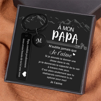 À mon Papa - Porte-clés en acier inoxydable Personnalisé Avec Initiale Porte-Clés 'conduis prudemment' Pour Papa | Jessemade
