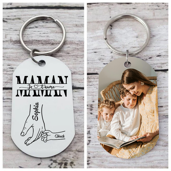 Porte-clés Personnalisé avec Photo et Gravure – Cadeau Émotionnel pour Maman | Jessemade