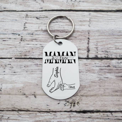 À Maman - Porte-clés Photo Personnalisée avec 2 Prénoms Porte-Clés Personnaliables Pour Maman | Jessemade