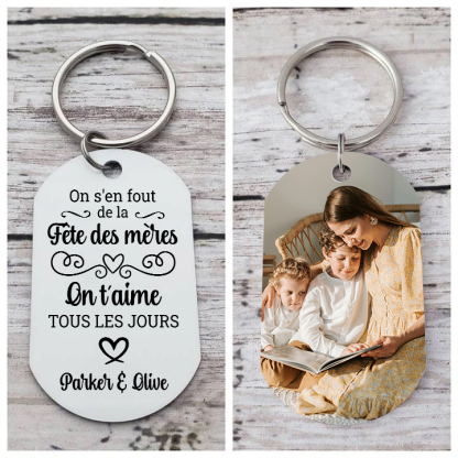 Porte-clés personnalisé photo et texte – Cadeau unique pour maman | Jessemade