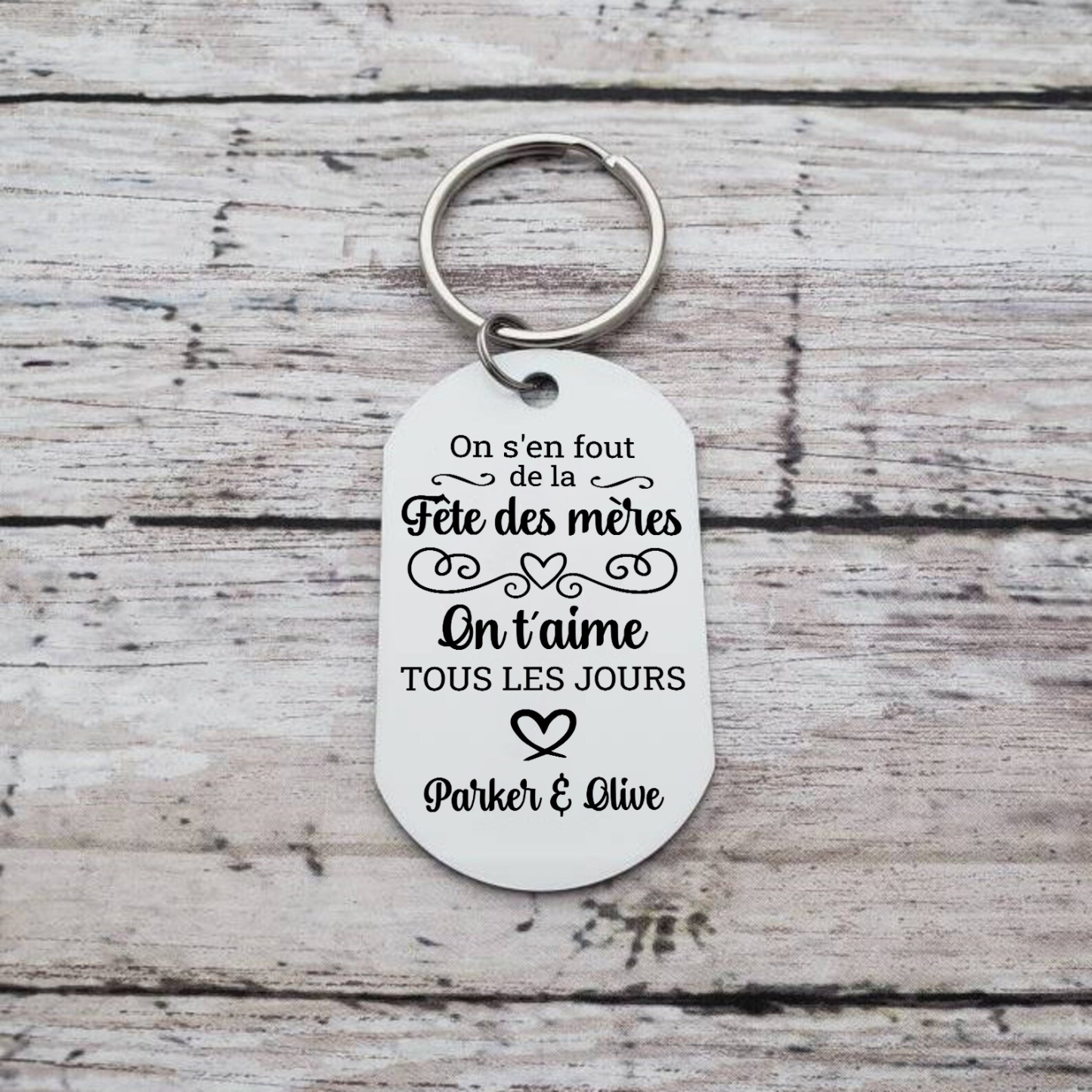 Porte-clés personnalisé photo et texte – Cadeau unique pour maman | Jessemade