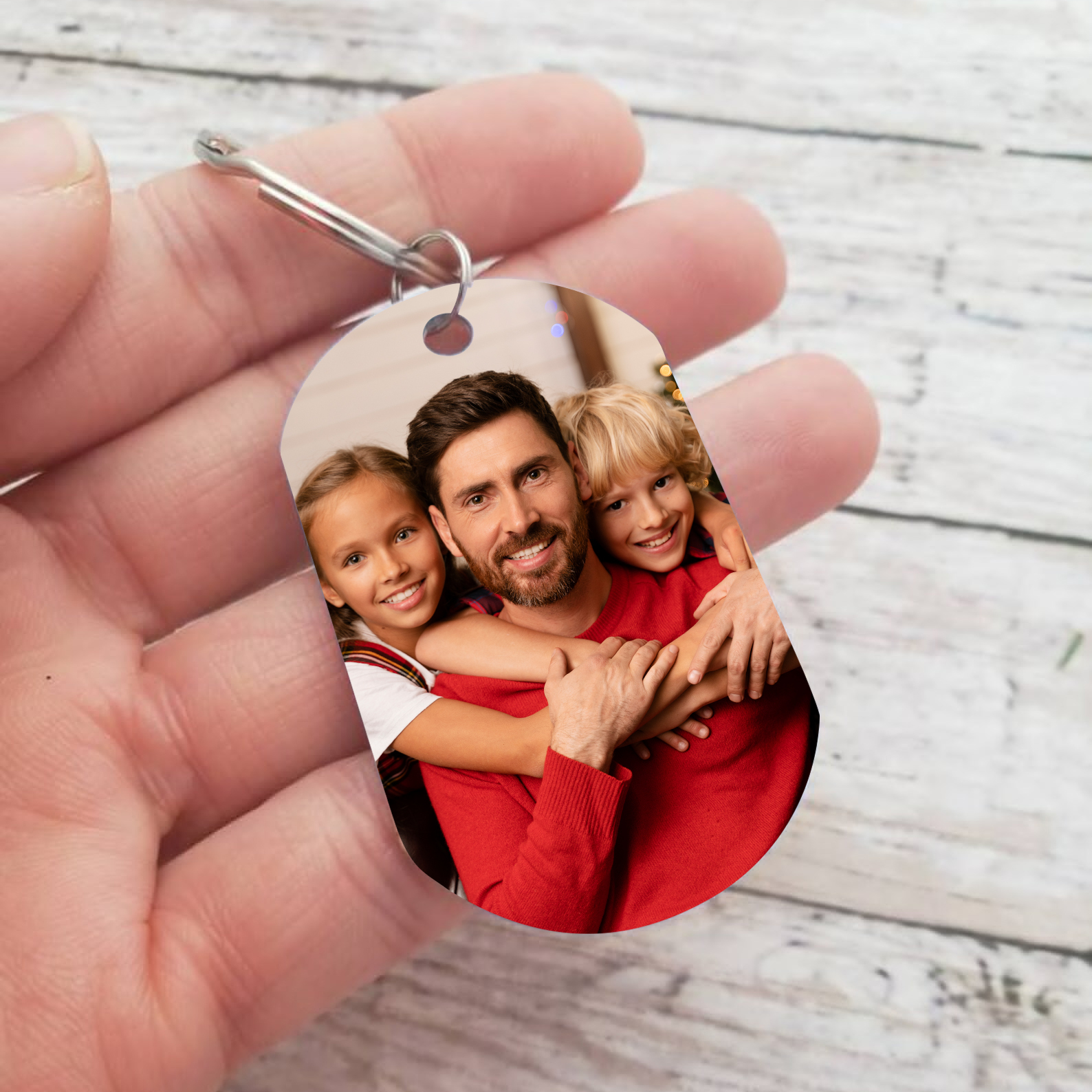 Porte-clés Personnalisé avec Photo et 1 Texte – Cadeau pour Papi | Jessemade