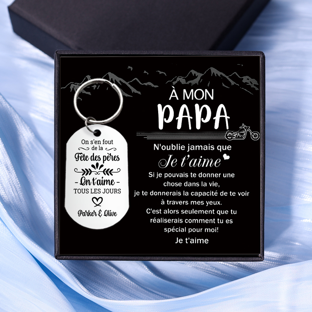 Porte-clés Personnalisé avec Photo et 1 Texte – Cadeau pour Papi | Jessemade